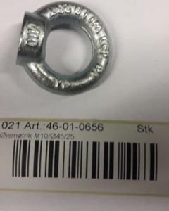 Ring nut M10 DIN582 C15F galv.